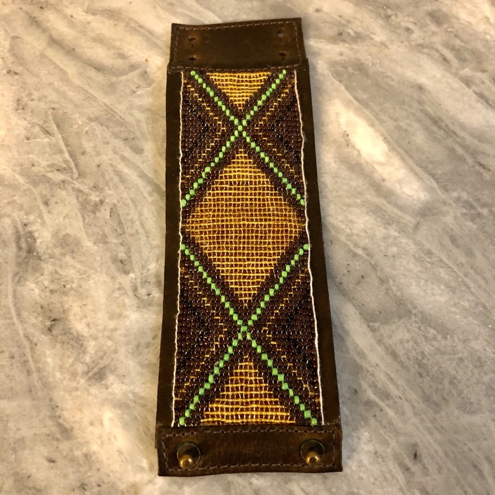Streets Ahead Beaded Leather Cuff